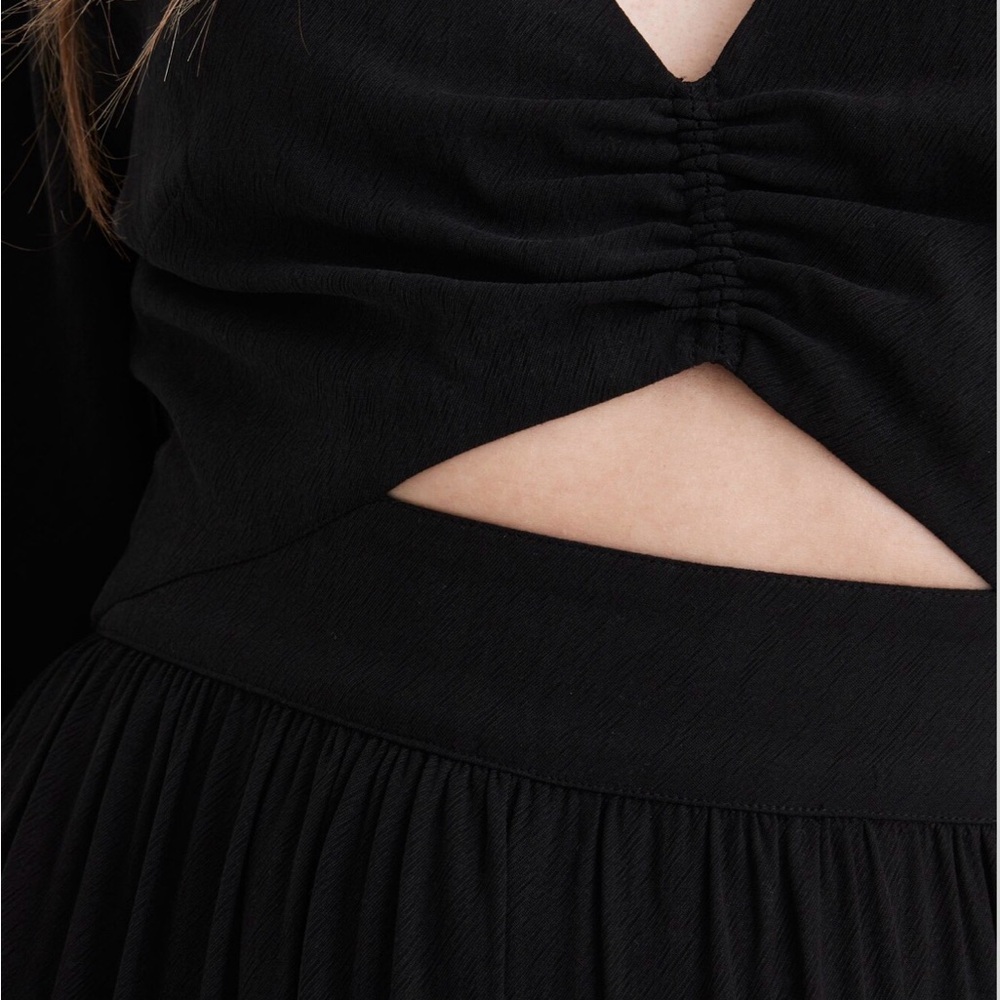 Madewell Black Tiered Maxi Dress with Front Cutout - Picture 3 of 7